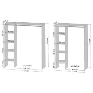 Armoire d’entrée Tom Taupe / Blanc - Largeur : 123 cm