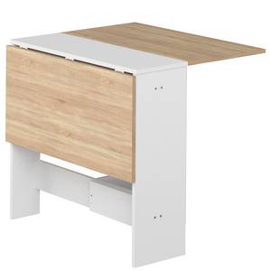 Eettafel Papillon gecoate spaanplaat - wit/eikenhouten look - Wit/eikenhouten look