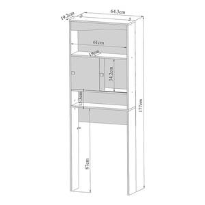 Scaffale da bagno Surf Truciolare, rivestito - Bianco / Grigio