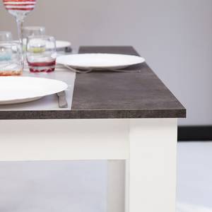 Tavolo da pranzo Nice Truciolare, rivestito - Effetto cemento / Bianco - Bianco / Effeto cemento