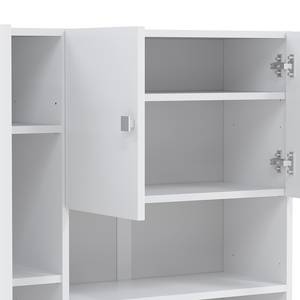 Hochschrank Combi Spanplatte, beschichtet - Weiß - Weiß