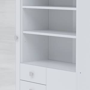 Hochschrank Combi Spanplatte, beschichtet - Weiß - Weiß