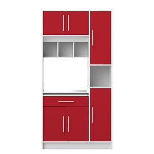 Credenza Louise Truciolare, rivestito - Bianco / Rosso - Bianco / Rosso