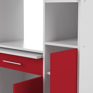 Credenza Louise Truciolare, rivestito - Bianco / Rosso - Bianco / Rosso