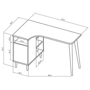 Schreibtisch Nook Spanplatte, beschichtet - Schwarz / Eiche Dekor - Eiche Dekor / Schwarz