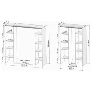 Garderobenschrank Tom Grau / Weiß - Breite: 112 cm