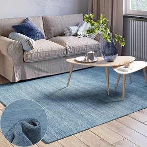 Tapis en laine Rana Laine de mouton - Bleu - 290 x 200 cm - Bleu - 290 x 200 cm