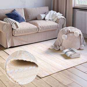 Kurzflorteppich Malika Baumwolle - Beige  - 230 x 160 cm - Beige - 230 x 160 cm