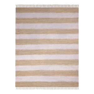 Laagpolig vloerkleed Maher katoen - beige - 200 x 140 cm - Beige - 200 x 140 cm