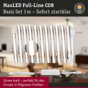MaxLED-strip basisset 500 COB warmwit polyacryl - zilverkleurig - Breedte: 300 cm
