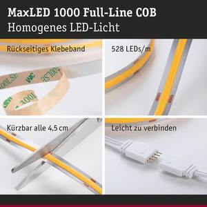 MaxLED-Stripe Basisset 1000 COB Daylight Polyacryl - Silber - Breite: 150 cm