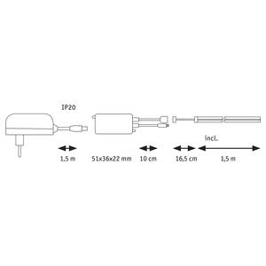 LED-strip Set SimpLED COB / RGB aluminium - wit - Breedte: 150 cm