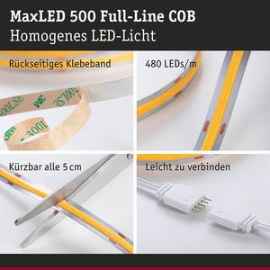 MaxLED-strip basisset 500 COB Daylight polyacryl - zilverkleurig - Breedte: 150 cm