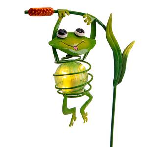 LED-Solar Erdspieß Frosch Eisen / Kunststoff - Grün