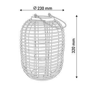 Lampe solaire LED Sassnitz Aluminium / Verre transparent - Marron - Marron