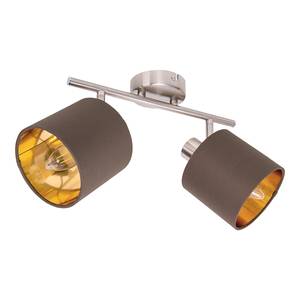 Plafondlamp Maron 2 lichtbronnen staal/polyester - bruin/goudkleurig