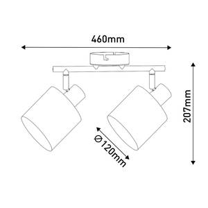 Plafondlamp Maron 2 lichtbronnen staal/polyester - bruin/goudkleurig