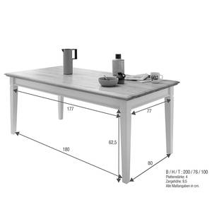 Tavolo da pranzo rettangolare Brattby Pino / Rovere massello - Pino bianco / Rovere - 200 x 100 cm