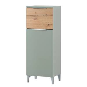 Armoire midi Smilla 40 cm Vert pistache / Imitation chêne rustique