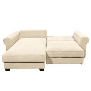 Ecksofa Lavoura mit Longchair Cordstoff Zuri: Creme