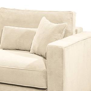 Ecksofa Lavoura mit Longchair Cordstoff Zuri: Creme