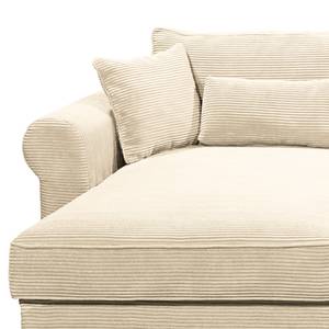 Ecksofa Lavoura mit Longchair Cordstoff Zuri: Creme