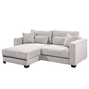 Ecksofa Lavoura mit Longchair Cordstoff Zuri: Silber