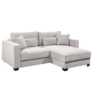 Ecksofa Lavoura mit Longchair Cordstoff Zuri: Silber