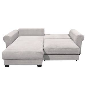 Ecksofa Lavoura mit Longchair Cordstoff Zuri: Silber