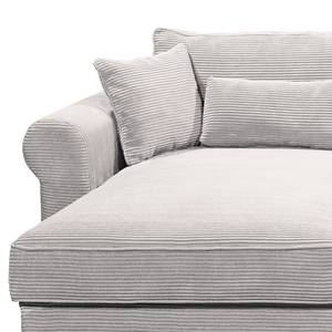 Ecksofa Lavoura mit Longchair Cordstoff Zuri: Silber