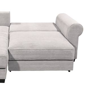 Ecksofa Lavoura mit Longchair Cordstoff Zuri: Silber