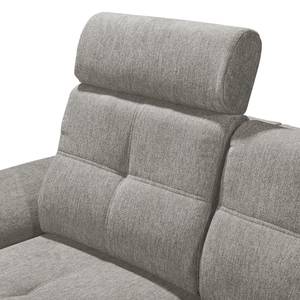 Ecksofa Sikalas mit Longchair Webstoff Roge: Silber - Longchair davorstehend links