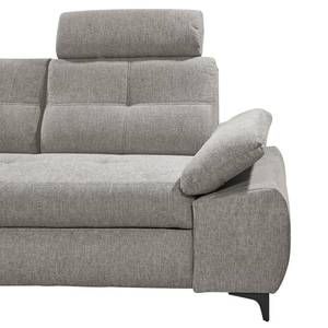 Ecksofa Sikalas mit Longchair Webstoff Roge: Silber - Longchair davorstehend links