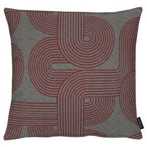 Sierkussen Nova viscose/polyester - grijs/bordeauxrood - 45 x 45 cm - Grijs/bordeauxrood