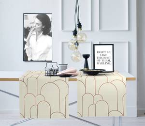 Chemin de table Vision Viscose / Polyester - Beige - 44 x 140 cm - Beige