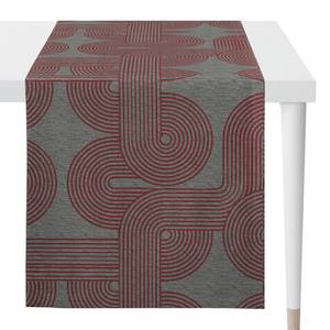 Chemin de table Nova Viscose / Polyester - Gris / Bordeaux - 140 x 44 cm - Gris / Bordeaux