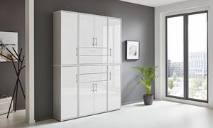 Armoire murale Avin - 6 éléments A Gris clair / Blanc brillant