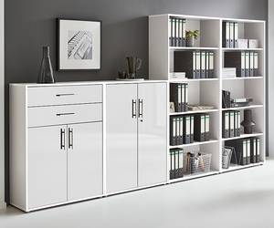 Armoire murale Avin - 4 éléments B Blanc / Blanc brillant