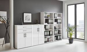 Armoire murale Avin - 4 éléments B Blanc / Blanc brillant