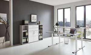 Ensemble de bureau Avin - 4 éléments B Gris clair / Blanc brillant