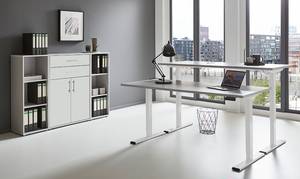 Ensemble de bureau Avin - 4 éléments A Gris clair / Blanc mat