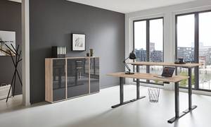 Ensemble de bureau Avin - 4 éléments F Imitation chêne Sonoma / Anthracite brillant