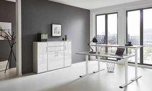 Ensemble de bureau Avin - 4 éléments E Gris clair / Blanc brillant