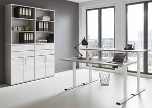 Ensemble de bureau Avin - 5 éléments B Gris clair / Blanc brillant