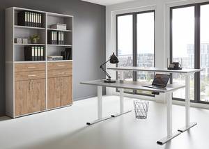 Büro-Set Avin 5-teilig Set A Holzwerkstoff-  Liche Sanremo Dekor / Lichtgrau - Eiche Sanremo Dekor