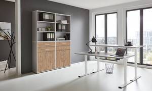 Büro-Set Avin 5-teilig Set A Holzwerkstoff-  Liche Sanremo Dekor / Lichtgrau - Eiche Sanremo Dekor