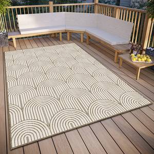 In- & outdoorvloerkleed Pangli polypropeen - Beige/wit - 160 x 230 cm