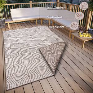 In- & outdoorvloerkleed Pangli polypropeen - Beige/wit - 200 x 290 cm