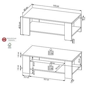 Tavolino da salotto Poggio Materiale a base di legno - Rovere / Nero