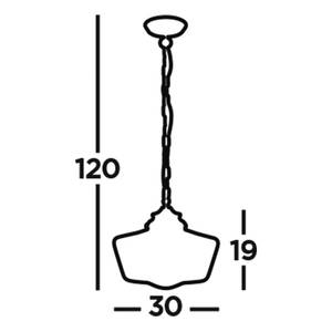 Suspension School House 1 ampoule Verre opalin / Acier - Argenté / Blanc